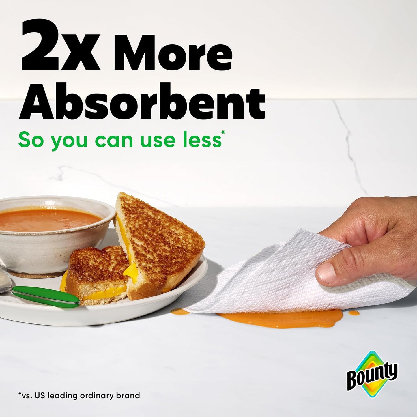 Bounty Select-A-Size Paper Towels - White, 2 Triple Rolls for Ultimate Absorbency | 6 Regular Rolls Equivalent