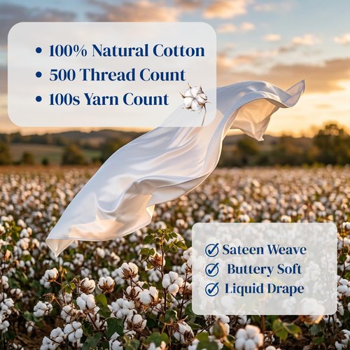 Beckham Hotel Collection Sheets Set Queen Size, 100% Cotton Sateen Fabric, Silky Smooth & Soft, Cool Touch, 16” Deep Pocket, 4-Piece, White