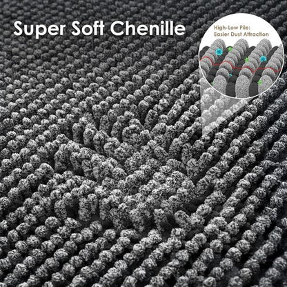 EHEYCIGA Super Absorbent Dog Door Mat - Quick Dry Chenille, Non-Slip, 30x20 Inch, Grey
