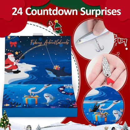 Fishing Advent Calendar 2025 - 24 Days of 114 Pcs Fishing Lures Set | Perfect Xmas Gift for Men & Teens