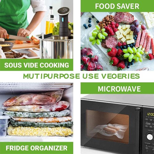 Food Saver Vacuum Sealer Bags - Commercial Grade 11" x 25' Rolls | Meal Prep, Microwave & Freezer Safe