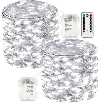 Skiennix 66FT Battery Operated Fairy Lights - 200 LED Waterproof String Lights with Remote & Timer for Indoor/Outdoor Decor