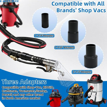 Happy Tree Shop Vac Hose Kit - Universal Fit Adapter for Wet-Dry Extraction | 25 Feet Water Hose for Upholstery & Auto Detailing