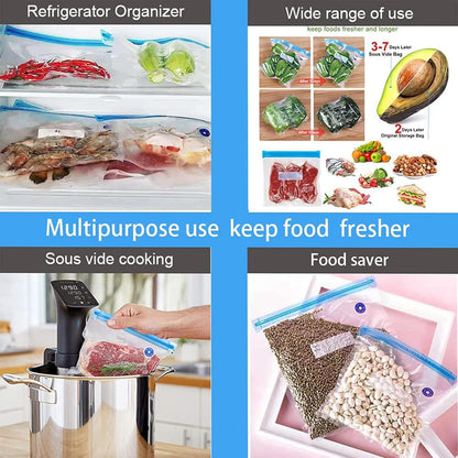 Vacuum Sealer Bags by Sous Vide - 31 Pcs Reusable BPA-Free Food Storage Bags with Clips & Valves