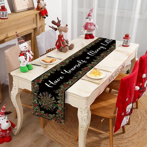 GAGEC Yule Table Runner - Festive Christmas Decor for Home & Kitchen | 72 Inches