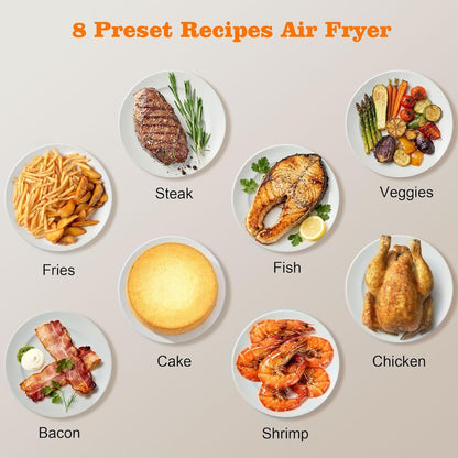 Skiennix 12QT Large Dual Basket Air Fryer - 10-in-1 Digital Touchscreen with Viewing Window & 50 Paper Liners