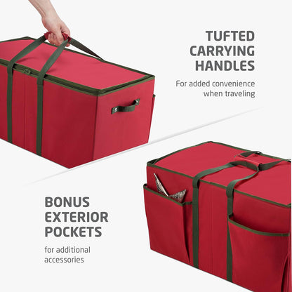 ZOBER Nutcracker Storage Containers - Christmas Ornament Box for Up to 8 15-Inch Figurines - Red