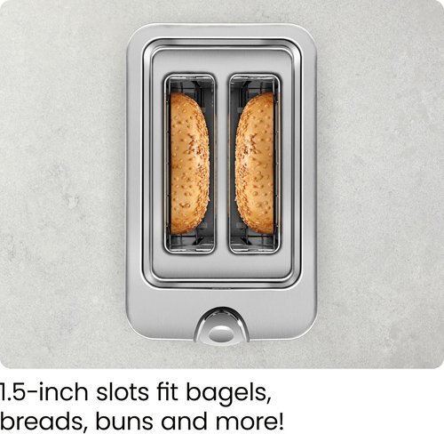 Chefman 2-Slice Digital Toaster - Stainless Steel with Extra-Wide Slots for Bagels & Defrost Function