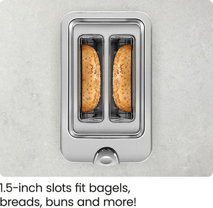 Chefman 2-Slice Digital Toaster - Stainless Steel with Extra-Wide Slots for Bagels & Defrost Function