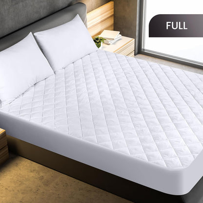 Utopia Bedding Quilted Fitted Mattress Pad - Full Size, Deep Pocket Protector, Machine Washable | White, Pack of 10