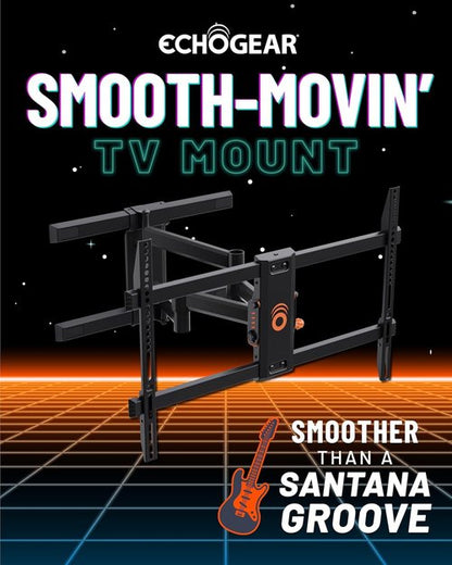 ECHOGEAR Full Motion TV Wall Mount Bracket - Smooth Extension, Swivel & Tilt for TVs Up to 82" | Easy Install & Cable Management