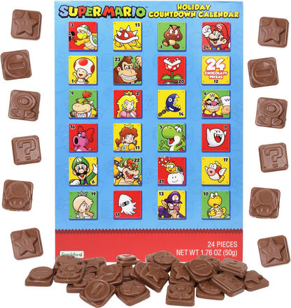 Super Mario Advent Calendar 2025 - 24-Day Countdown with Chocolate Treats | 1.76 Ounces
