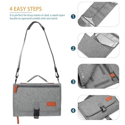EXLIFBAG Portable Changing Pad - Waterproof Travel Diaper Mat for Newborns | Includes Shoulder Strap