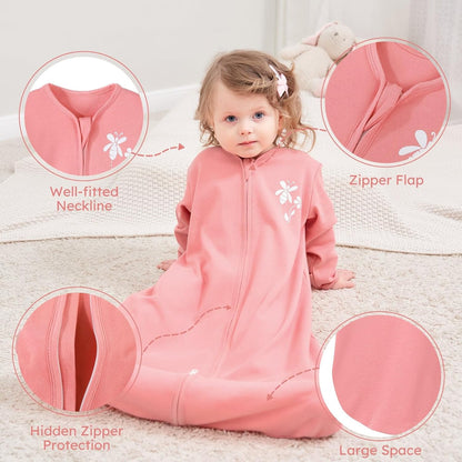 Yoofoss Baby Sleep Sack - 100% Cotton Long Sleeve Wearable Blanket for Infants 6-12 Months | 0.5 Tog, Lightweight