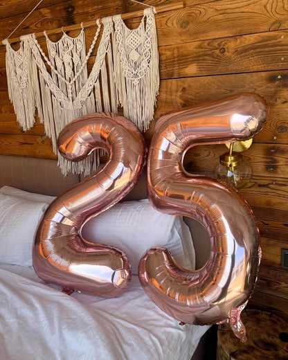 Rose Gold Number 2 Balloon - 40 Inch Birthday Decoration for Second Birthday Party Supplies
