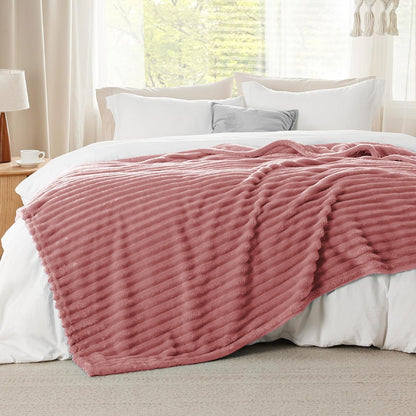 Bedsure GentleSoft King Blanket - Super Soft Dusty Pink Fleece for Cozy Comfort, 108x90 Inches