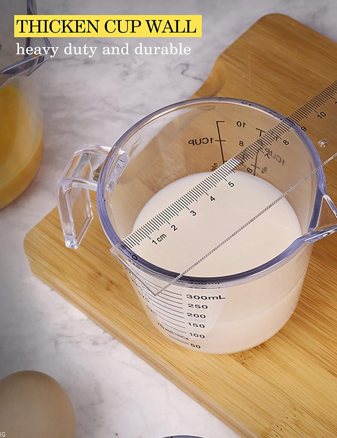 Measuring Cups Set - BPA-Free Plastic Liquid Measuring Cups with Spout | 3-Piece Clear Set