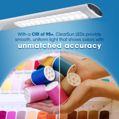 OttLite Good Housekeeping Sanitizing Light & Desk Lamp with USB Charging, LED Desk Lamp, Book Light, Reading Light, Touch Activated, Flexible Neck, Desk Light for Home Office, Light Stand