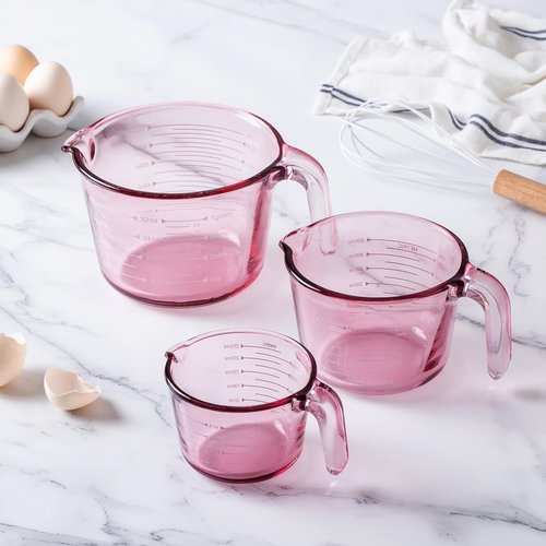 COOK WITH COLOR Glass Measuring Cups - Perfect for Cooking & Baking | Stylish Purple Design