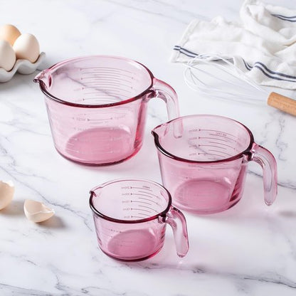 COOK WITH COLOR Glass Measuring Cups - Perfect for Cooking & Baking | Stylish Purple Design
