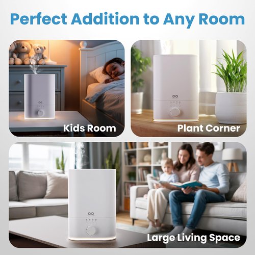 Everlasting Comfort 6L Humidifier Large Room, High Mist Output 60 HR Runtime Ultrasonic Top Fill Humidifiers for Bedroom, Easy to Use & Clean for Home, Baby Humidifier, Plants, Congestion, Indoor