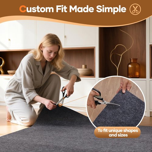 Veken Non Slip Cushioned Rug Pad Gripper 5 x 8 Ft, Felt and Silicone Backing, 1/4 inch Thick Carpet Liner for Hardwood Floors and Finishes, Under Area Rugs Anti Skid Mat, Keep Rugs Safe and in Place