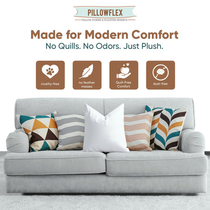 Pillowflex Synthetic Down Pillow Insert - 18x18 Down Alternative, Ultra Soft Throw Pillow, Couch Sham, Bed Sleeping Accent Pillow - 1 Decorative Accent Form