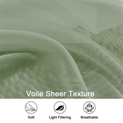 OWENIE Sage Green Sheer Curtains 108 Inches Long for Living Room Bedroom 2 Panels Set, Lightweight Airy Sage Green Sheer Curtain, Filmy Rod Pocket, 2 PCS, Each 59" W x 108" L
