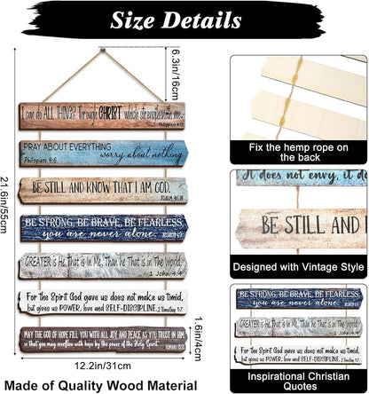 Yookeer Christian Wall Art - Inspirational Wooden Bible Verses for Office & Prayer Room Decor