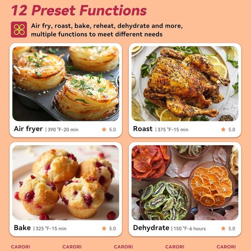 Air Fryer | 12 Presets with Viewing Window - 6Qt Capacity, 400℉ Max Crisp, Nonstick Basket