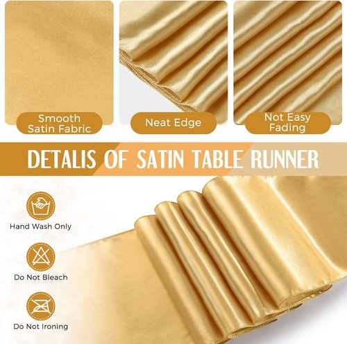 Breling 24-Pack Black and Gold Disposable Tablecloths & Satin Runners - 54" x 108" & 12" x 108" for Events