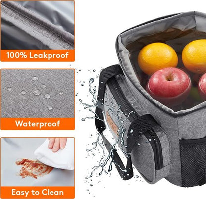 Lifewit Insulated Lunch Bag - Soft Cooler Tote for Adults | Gray, 12-Can Capacity (9L)