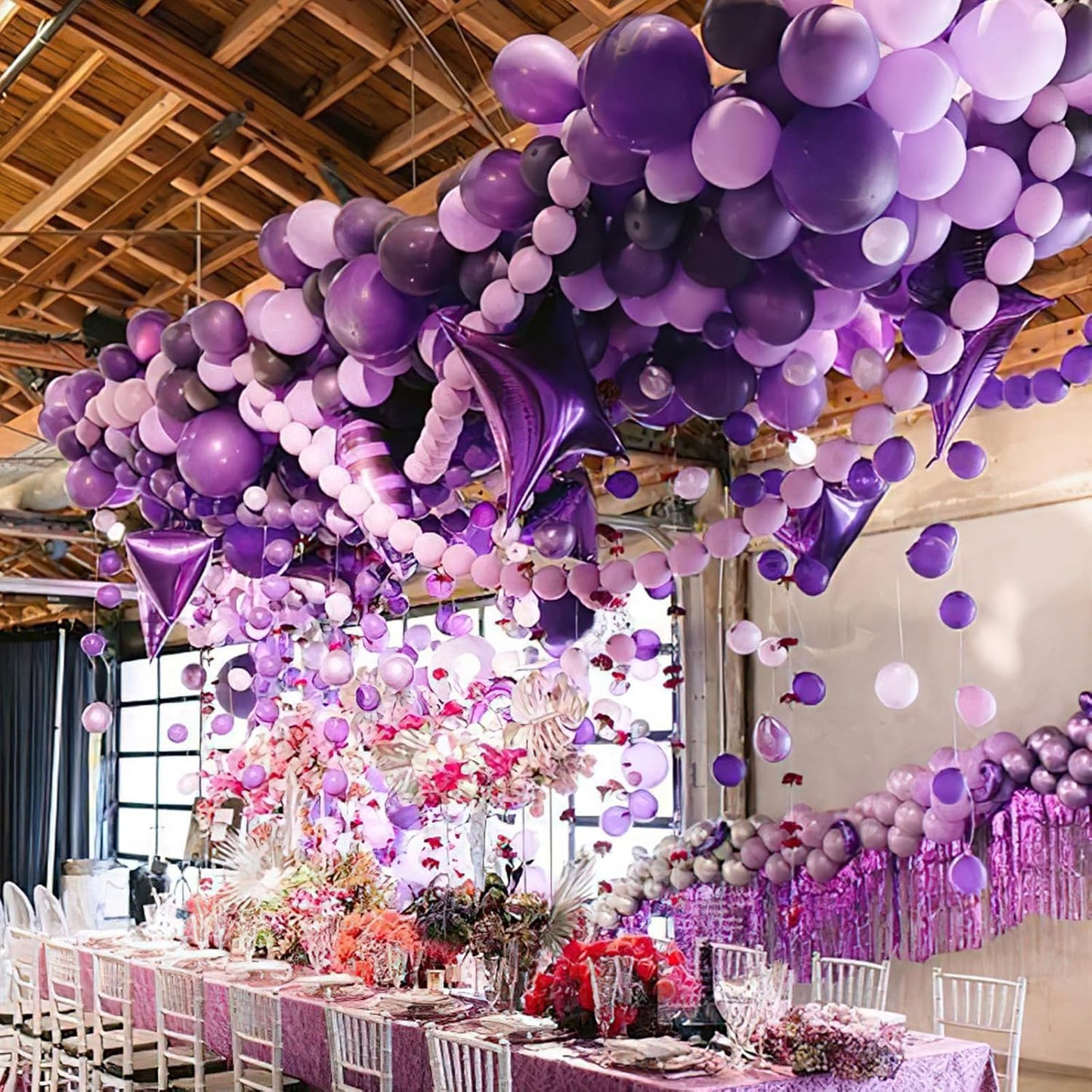 PartyWoo Lavender Balloons - 140-Piece Pastel Purple Balloon Arch Kit for Baby Showers & Parties