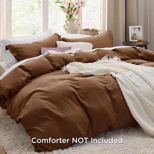 Bedsure King Size Duvet Cover Set - Extra Soft Prewashed Cotton-Like Bedding, 3 Pieces with Zipper Closure & 2 Pillow Shams, 104x90 Inches