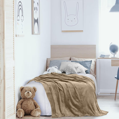Utopia Bedding Fleece Blanket - Luxury Soft Microfiber Twin Size Camel (60x80 Inch) - Anti-Static 300GSM