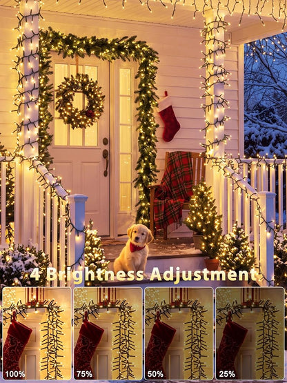 BrightChristmas 99FT 1500LED Cluster Lights with Remote – Warm White (Variation: 1500 LED)
