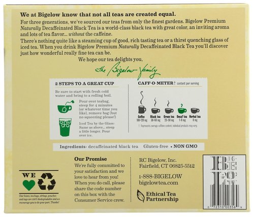 Bigelow Decaffeinated Black Tea - Premium 48 Count Individually Wrapped Tea Bags | Smooth Flavor