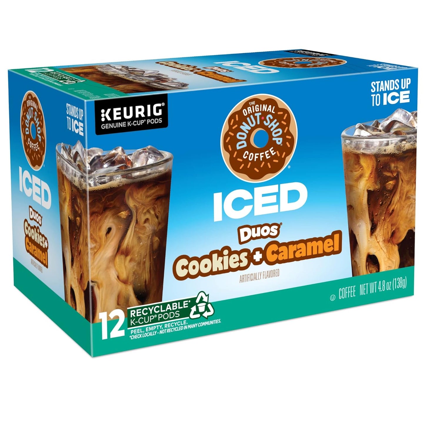 Original Donut Shop | Iced Duos Cookies & Caramel Coffee K-Cup Pods - 72 Count