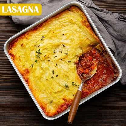 E-far Stainless Steel Square Cake Pans - Set of 2, 8x8 Inch Non-Toxic Bakeware for Lasagna & Brownies