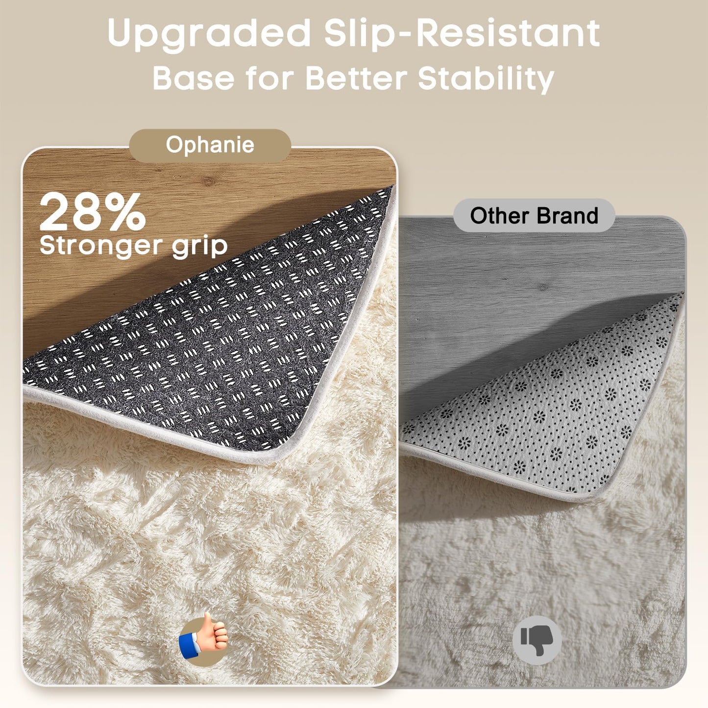 Ophanie 7x9 Area Rugs, Upgrade Non-Slip Fluffy Soft Rugs for Living Room, Large Shag Ivory Fuzzy Plush Rug, Shaggy Big Carpets for Bedroom, Kids Boys Girls Dorm Nursery Home Decor Aesthetic