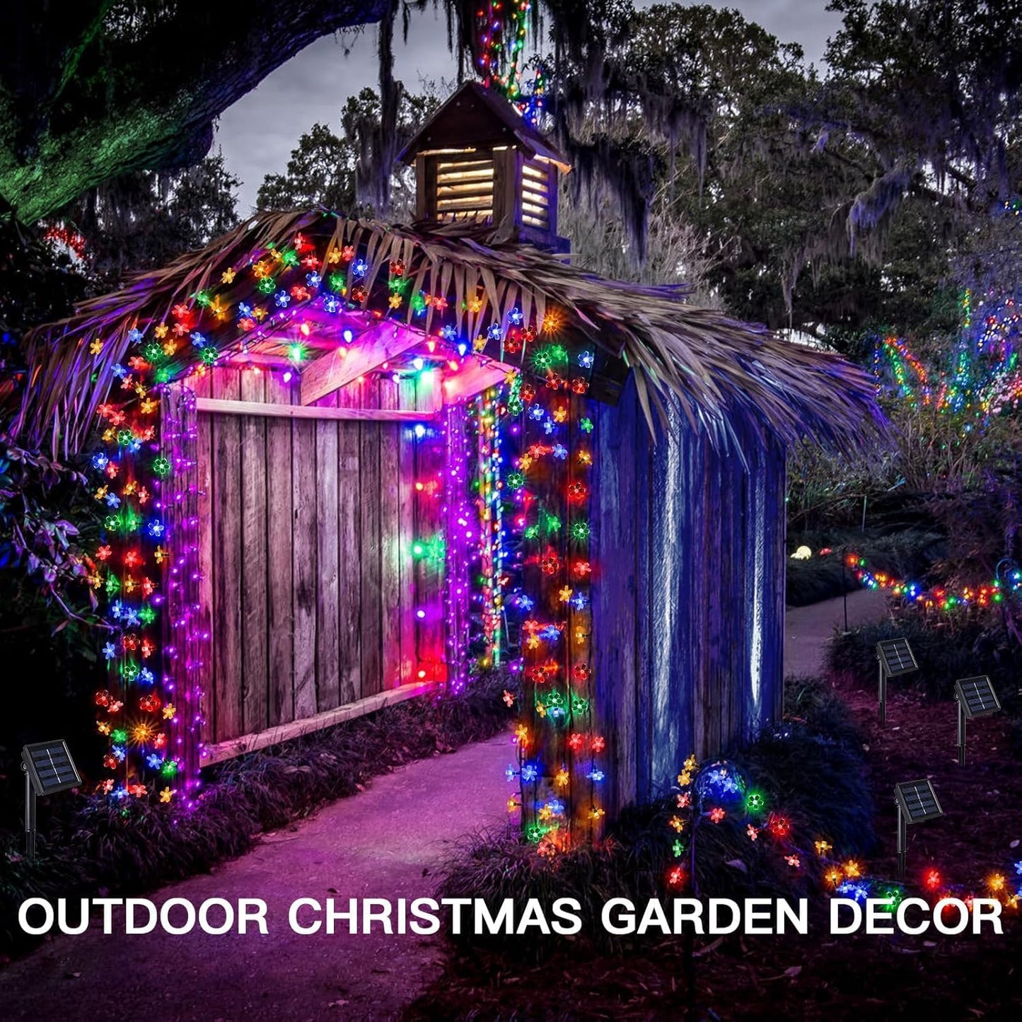 Suddus Solar String Lights - 100 LED Flower Design | 2 Pack for Outdoor Decor, Garden & Patio
