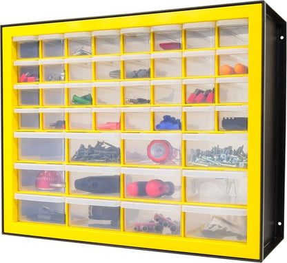 IRIS Hardware Storage Drawer | 44-Drawer Parts Organizer - Durable Yellow Design