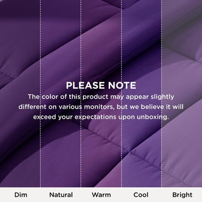 Bedsure Comforter Duvet Insert - Quilted Comforters Oversized King, All Season Duvet, GentleSoft Down Alternative Bedding Blanket, with 8 Tabs, Gifts for Women/Men, Purple, Oversized King 116x98 Inch