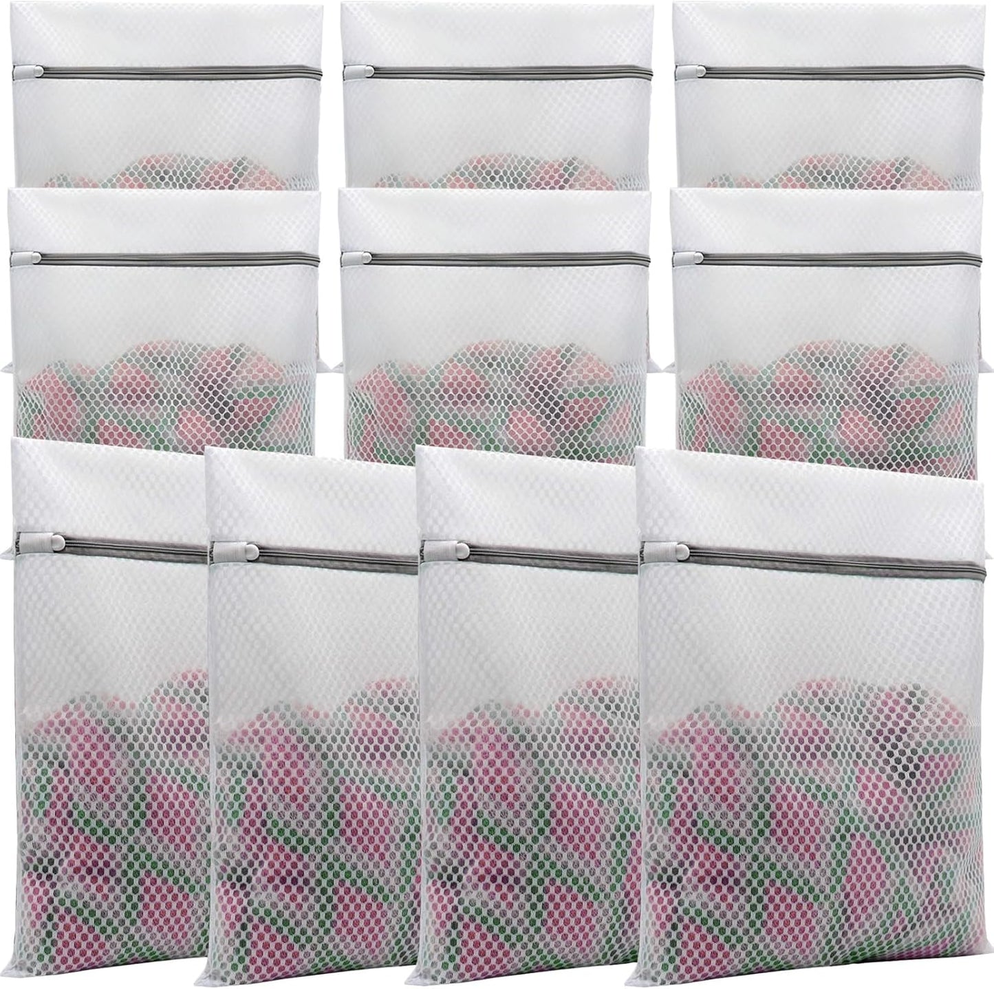 Premium Laundry Bags by Skiennix - Durable Double-Layer Honeycomb Mesh for Delicates | 10 Pcs, 12 x 16 Inches