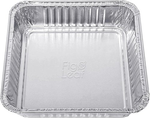 Fig & Leaf Disposable Aluminum Foil Cake Pans - 7” x 7” | 20 Pack | Ideal for Baking & Roasting