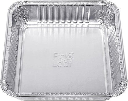 Fig & Leaf Disposable Aluminum Foil Cake Pans - 7” x 7” | 20 Pack | Ideal for Baking & Roasting