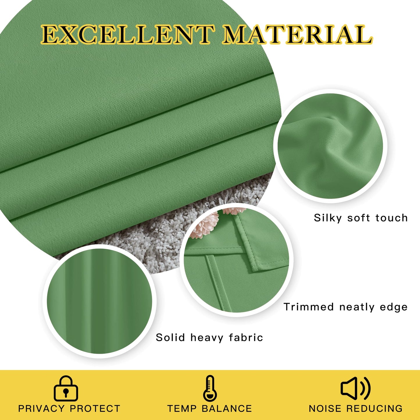 NICETOWN Forest Green Room Darkening 102 inch Curtains, Grommet Thermal Curtains Weighted Window Treatments for Living Room/Farmhouse, W46 x L102, 2 Panels