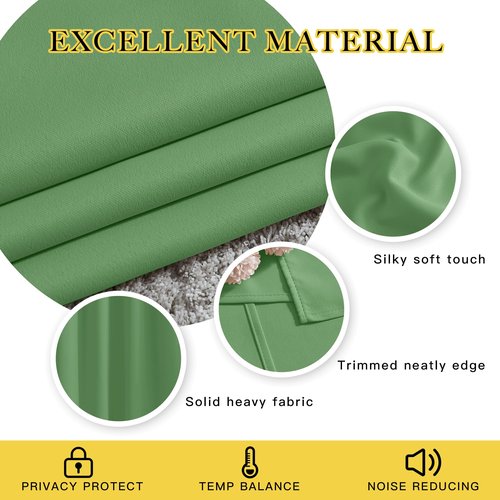 NICETOWN Room Darkening Grommet Curtain Panels - Living Room Curtains Thermal Insulated Window Treatments Privacy Draperies for Patio (W80 x L108, Forest Green, 1 Pair)