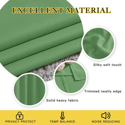 NICETOWN Blackout Draperies Curtain Panels - Window Treatment Thermal Insulated Solid Grommet Blackout Curtains/Panels/Drapes for Bedroom (Forest Green, Set of 2, 80 by 95 Inch)