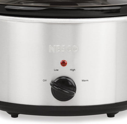 NESCO Slow Cooker - 4 Quart Capacity | Versatile Cooking in Stylish Silver Finish